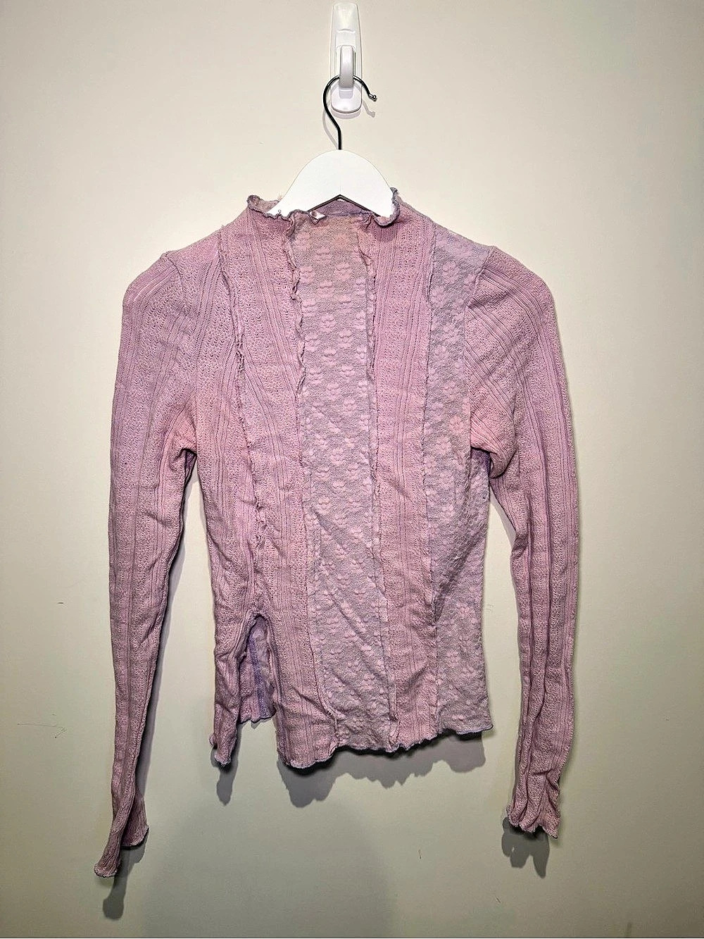 Purple Textured Knit Sweater